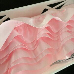 8 Yards of Simplicity Soft Pink Satin Ruffled Quilt Binding